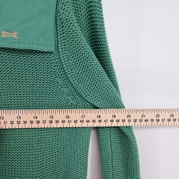 Vintage Le Tigre Green 100% Cotton Cardigan Jacket Chore Pockets Button Up - Picture 7 of 10